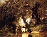 Christian Friedrich Mali Cattle Watering painting